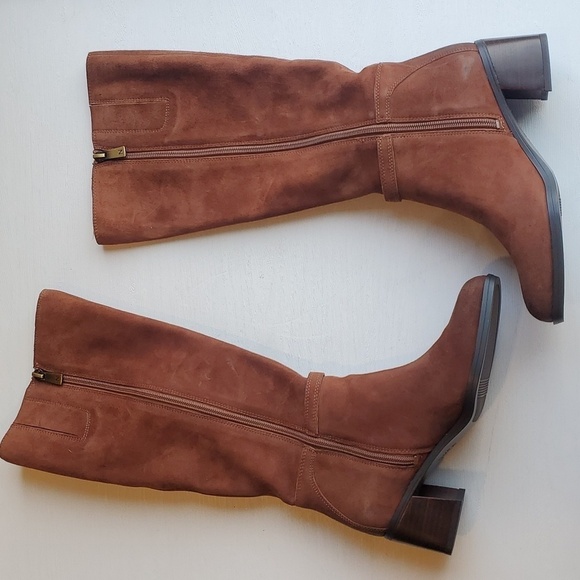 Naturalizer Light Brown Suede Sterling Saddle Knee High Boots 5 NWT - Picture 3 of 11